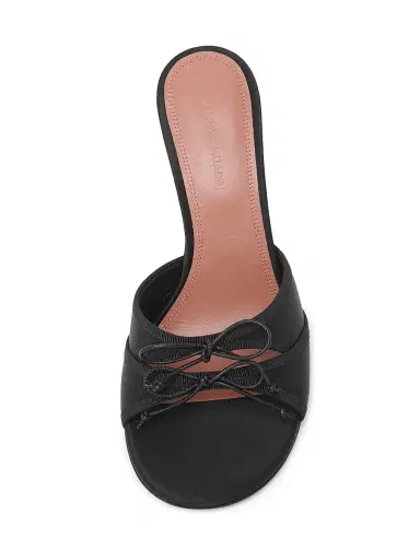 Amina Muaddi Women's Eleonora 95MM Satin Slippers - Black Satin | Thumbnail 4 Amina Muaddi Women's Eleonora 95MM Satin Slippers - Black Satin | Thumbnail 4