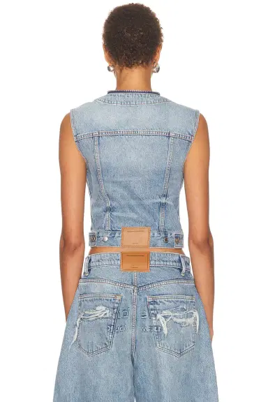 Alexander Wang Dipped V Neck Trucker Vest | Thumbnail 3 Alexander Wang Dipped V Neck Trucker Vest | Thumbnail 3