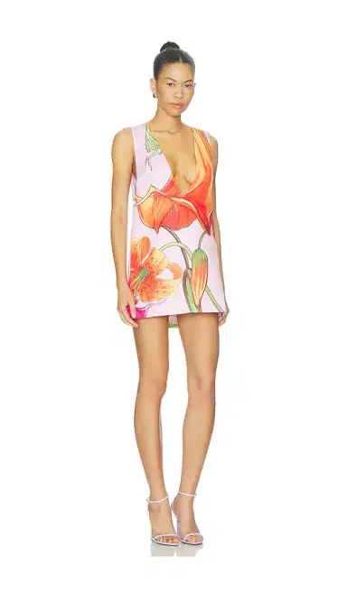 Muma World Orange Trumpet V Neck Electra Dress | Thumbnail 2 Muma World Orange Trumpet V Neck Electra Dress | Thumbnail 2