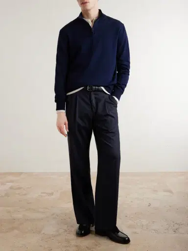 Canali Cotton Half-Zip Sweater - Men | Thumbnail 2 Canali Cotton Half-Zip Sweater - Men | Thumbnail 2