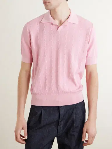 PIACENZA 1733 Knitted Silk and Cotton-Blend Polo Shirt - Men | Thumbnail 3 PIACENZA 1733 Knitted Silk and Cotton-Blend Polo Shirt - Men | Thumbnail 3
