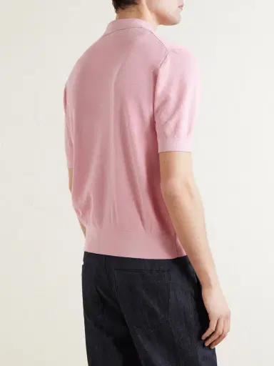 PIACENZA 1733 Knitted Silk and Cotton-Blend Polo Shirt - Men | Thumbnail 4 PIACENZA 1733 Knitted Silk and Cotton-Blend Polo Shirt - Men | Thumbnail 4