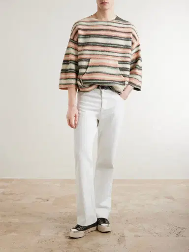 Visvim Burrow Striped Wool and Cashmere-Blend Sweater - Men | Thumbnail 2 Visvim Burrow Striped Wool and Cashmere-Blend Sweater - Men | Thumbnail 2