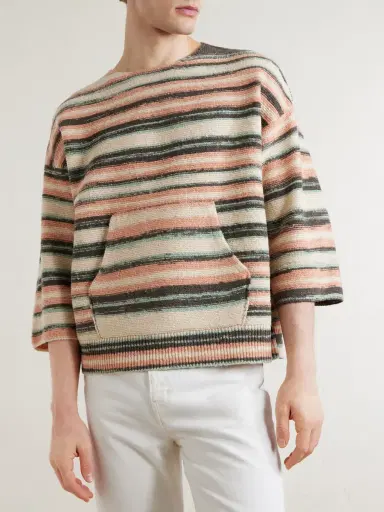 Visvim Burrow Striped Wool and Cashmere-Blend Sweater - Men | Thumbnail 3 Visvim Burrow Striped Wool and Cashmere-Blend Sweater - Men | Thumbnail 3