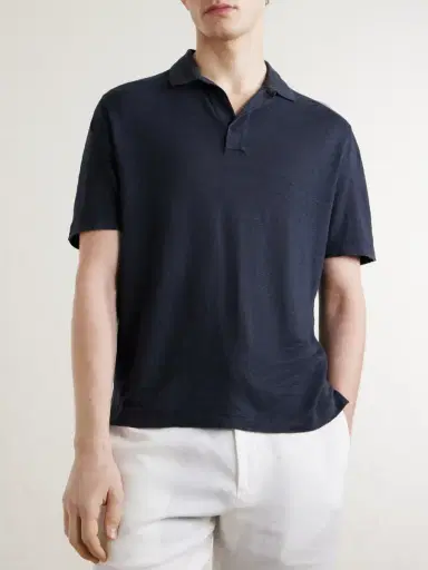 Canali Linen Polo Shirt - Men | Thumbnail 3 Canali Linen Polo Shirt - Men | Thumbnail 3