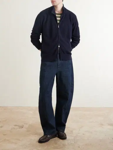 PIACENZA 1733 Knitted Silk and Linen-Blend Zip-Up Cardigan - Men | Thumbnail 2 PIACENZA 1733 Knitted Silk and Linen-Blend Zip-Up Cardigan - Men | Thumbnail 2
