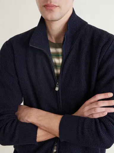 PIACENZA 1733 Knitted Silk and Linen-Blend Zip-Up Cardigan - Men | Thumbnail 5 PIACENZA 1733 Knitted Silk and Linen-Blend Zip-Up Cardigan - Men | Thumbnail 5