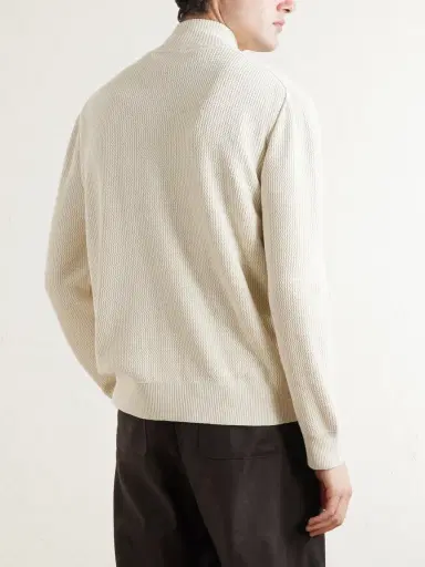PIACENZA 1733 Knitted Silk and Linen-Blend Zip-Up Cardigan - Men | Thumbnail 4 PIACENZA 1733 Knitted Silk and Linen-Blend Zip-Up Cardigan - Men | Thumbnail 4