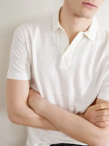 Canali Linen Polo Shirt - Men | Thumbnail 6 Canali Linen Polo Shirt - Men | Thumbnail 6