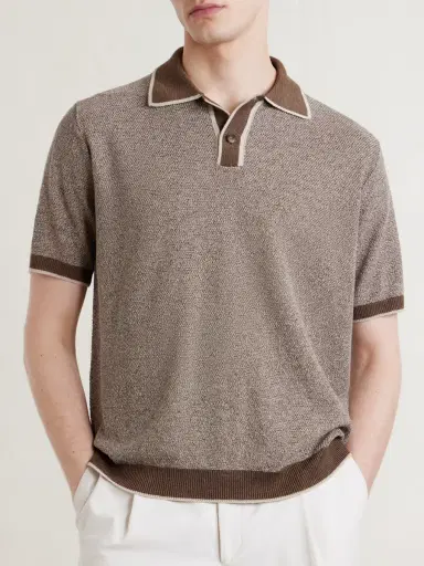 Canali Linen, Silk, Cotton and Modal-Blend Terry Polo Shirt - Men | Thumbnail 3 Canali Linen, Silk, Cotton and Modal-Blend Terry Polo Shirt - Men | Thumbnail 3