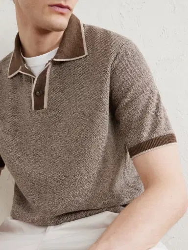Canali Linen, Silk, Cotton and Modal-Blend Terry Polo Shirt - Men | Thumbnail 5 Canali Linen, Silk, Cotton and Modal-Blend Terry Polo Shirt - Men | Thumbnail 5