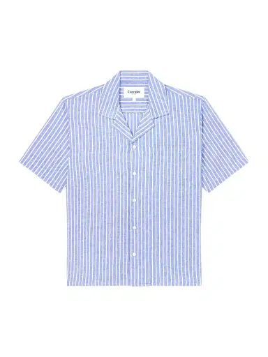Corridor Camp-Collar Striped Linen and Cotton-Blend Shirt - Men | Thumbnail 1 Corridor Camp-Collar Striped Linen and Cotton-Blend Shirt - Men | Thumbnail 1