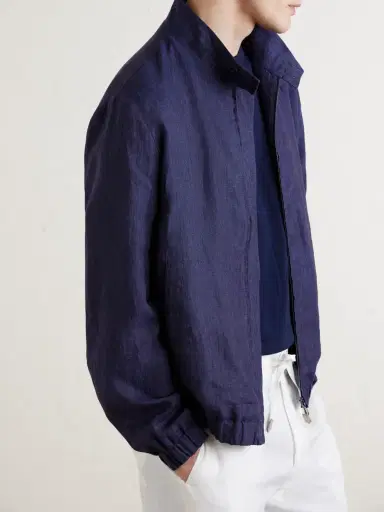 Canali Linen Bomber Jacket - Men | Thumbnail 3 Canali Linen Bomber Jacket - Men | Thumbnail 3