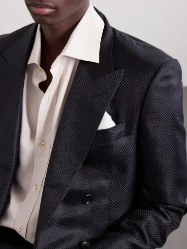 Tom Ford Double-Breasted Silk-Hopsack Blazer - Men | Thumbnail 4 Tom Ford Double-Breasted Silk-Hopsack Blazer - Men | Thumbnail 4