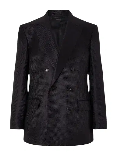 Tom Ford Double-Breasted Silk-Hopsack Blazer - Men | Thumbnail 1 Tom Ford Double-Breasted Silk-Hopsack Blazer - Men | Thumbnail 1