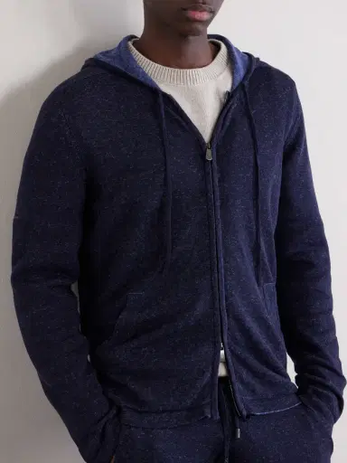 PIACENZA 1733 Knitted Silk and Linen-Blend Zip-Up Hoodie - Men | Thumbnail 5 PIACENZA 1733 Knitted Silk and Linen-Blend Zip-Up Hoodie - Men | Thumbnail 5