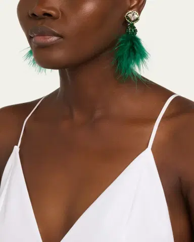 Ranjana Khan Micro Pom Earrings, Teal | Thumbnail 2 Ranjana Khan Micro Pom Earrings, Teal | Thumbnail 2
