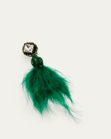 Ranjana Khan Micro Pom Earrings, Teal | Thumbnail 3 Ranjana Khan Micro Pom Earrings, Teal | Thumbnail 3