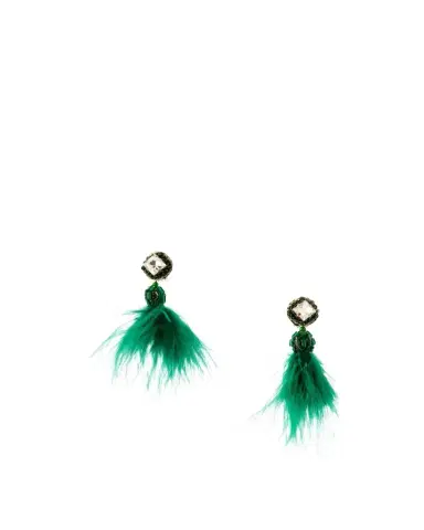 Ranjana Khan Micro Pom Earrings, Teal | Thumbnail 1 Ranjana Khan Micro Pom Earrings, Teal | Thumbnail 1