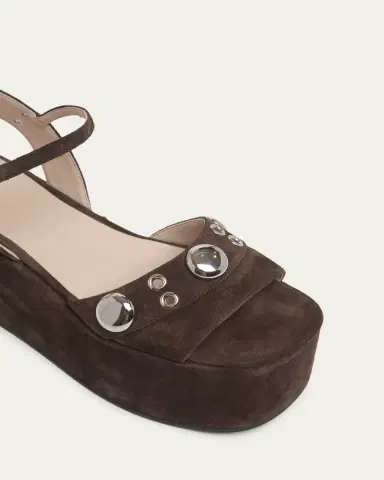 Valentino Garavani 80mm Studded Suede Platform Sandals | Thumbnail 3 Valentino Garavani 80mm Studded Suede Platform Sandals | Thumbnail 3