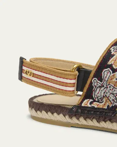 Valentino Garavani Bribri Embroidered Flat Espadrille Sandals | Thumbnail 3 Valentino Garavani Bribri Embroidered Flat Espadrille Sandals | Thumbnail 3