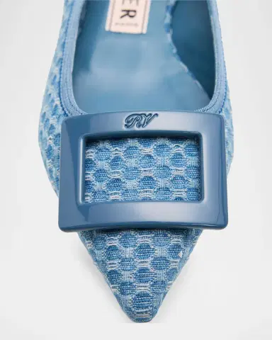 Roger Vivier Gommettine Denim Slingback Flats | Thumbnail 5 Roger Vivier Gommettine Denim Slingback Flats | Thumbnail 5