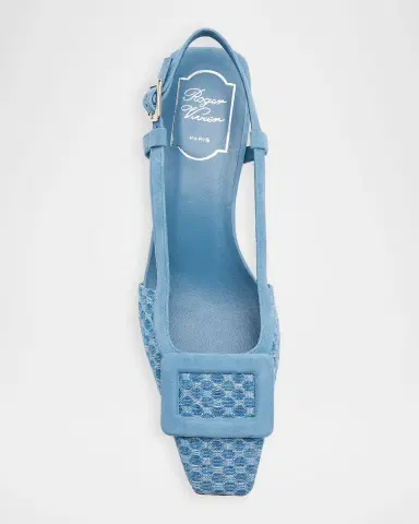 Roger Vivier 45mm Belle Vivier Denim Slingback Pumps | Thumbnail 10 Roger Vivier 45mm Belle Vivier Denim Slingback Pumps | Thumbnail 10