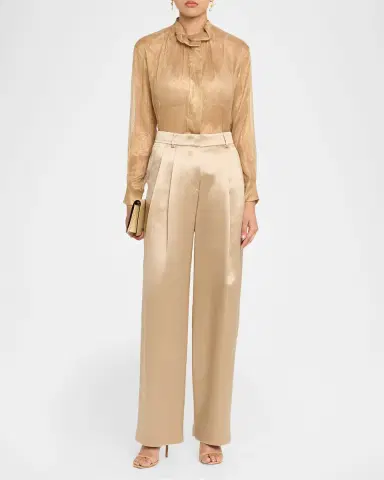 Giorgio Armani Metallic Silk Button-Down Shirt | Thumbnail 6 Giorgio Armani Metallic Silk Button-Down Shirt | Thumbnail 6