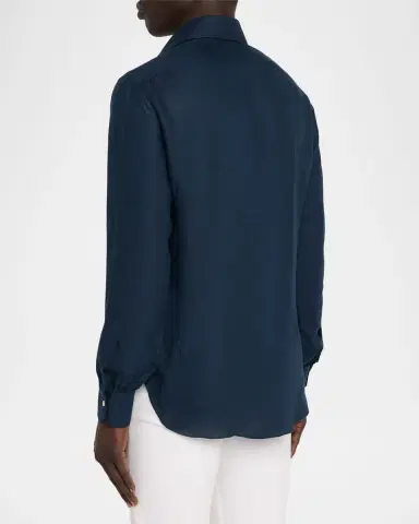 Kiton Men's Linen Button-Down Shirt | Thumbnail 7 Kiton Men's Linen Button-Down Shirt | Thumbnail 7