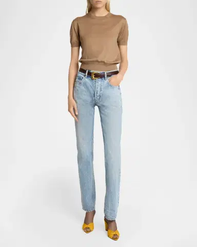 Saint Laurent Relaxed Slim-Leg Ankle Jeans | Thumbnail 6 Saint Laurent Relaxed Slim-Leg Ankle Jeans | Thumbnail 6