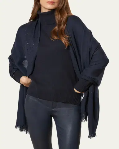 Faliero Sarti New Dalila Sequined-Border Shawl | Thumbnail 2 Faliero Sarti New Dalila Sequined-Border Shawl | Thumbnail 2