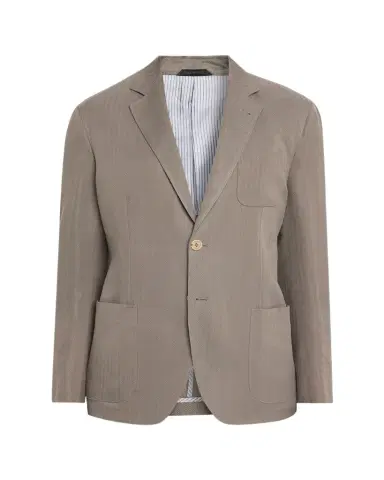 Giorgio Armani Men's Chevron Cupro Patch-Pocket Blazer | Thumbnail 1 Giorgio Armani Men's Chevron Cupro Patch-Pocket Blazer | Thumbnail 1