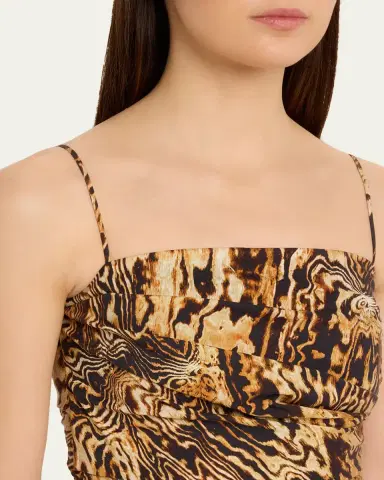 Adam Lippes Cari Abstract-Print Draped Ankle Dress | Thumbnail 5 Adam Lippes Cari Abstract-Print Draped Ankle Dress | Thumbnail 5