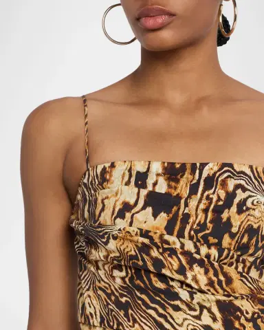 Adam Lippes Cari Abstract-Print Draped Ankle Dress | Thumbnail 9 Adam Lippes Cari Abstract-Print Draped Ankle Dress | Thumbnail 9