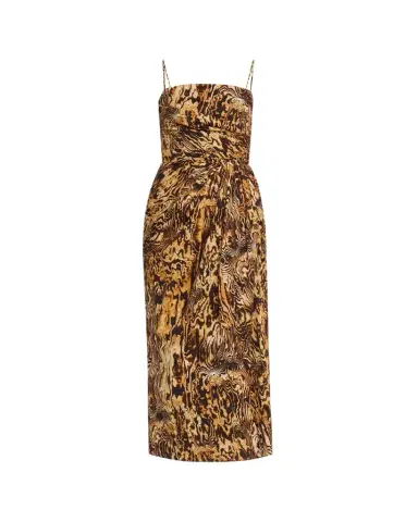 Adam Lippes Cari Abstract-Print Draped Ankle Dress | Thumbnail 1 Adam Lippes Cari Abstract-Print Draped Ankle Dress | Thumbnail 1