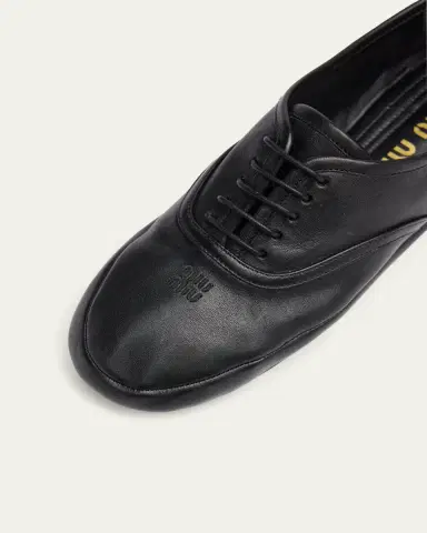 Miu Miu Nappa Leather Low-Top Sneakers | Thumbnail 3 Miu Miu Nappa Leather Low-Top Sneakers | Thumbnail 3