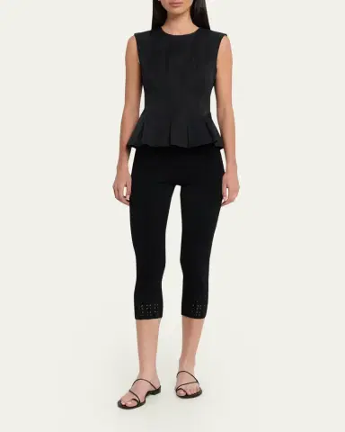 Ulla Johnson Seraphine Eyelet Knit Capri Leggings | Thumbnail 2 Ulla Johnson Seraphine Eyelet Knit Capri Leggings | Thumbnail 2