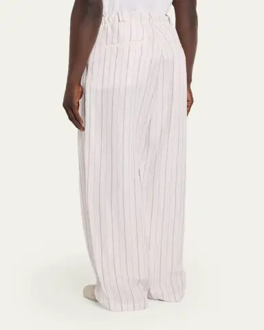 Willy Chavarria Men's Toluca Striped Oversized Linen-Blend Pants | Thumbnail 3 Willy Chavarria Men's Toluca Striped Oversized Linen-Blend Pants | Thumbnail 3
