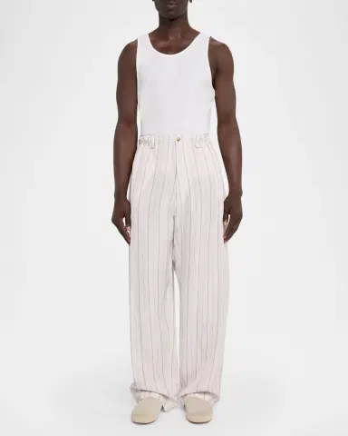 Willy Chavarria Men's Toluca Striped Oversized Linen-Blend Pants | Thumbnail 6 Willy Chavarria Men's Toluca Striped Oversized Linen-Blend Pants | Thumbnail 6