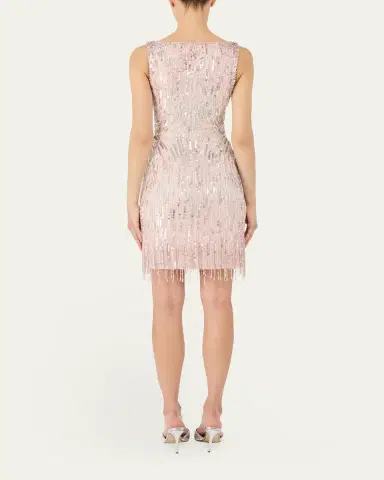 Jenny Packham Swirly Beaded Sleeveless Mini Cocktail Dress | Thumbnail 3 Jenny Packham Swirly Beaded Sleeveless Mini Cocktail Dress | Thumbnail 3