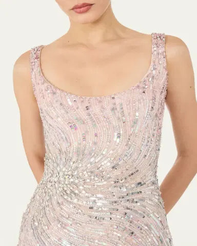 Jenny Packham Swirly Beaded Sleeveless Mini Cocktail Dress | Thumbnail 4 Jenny Packham Swirly Beaded Sleeveless Mini Cocktail Dress | Thumbnail 4
