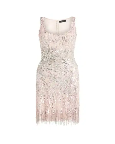 Jenny Packham Swirly Beaded Sleeveless Mini Cocktail Dress | Thumbnail 1 Jenny Packham Swirly Beaded Sleeveless Mini Cocktail Dress | Thumbnail 1