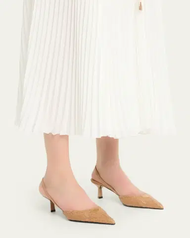 Prada 55mm Triangle Logo Woven Leather Slingback Pumps | Thumbnail 2 Prada 55mm Triangle Logo Woven Leather Slingback Pumps | Thumbnail 2