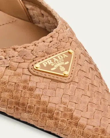 Prada 55mm Triangle Logo Woven Leather Slingback Pumps | Thumbnail 5 Prada 55mm Triangle Logo Woven Leather Slingback Pumps | Thumbnail 5