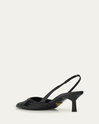 Prada 55mm Triangle Logo Woven Leather Slingback Pumps | Thumbnail 9 Prada 55mm Triangle Logo Woven Leather Slingback Pumps | Thumbnail 9