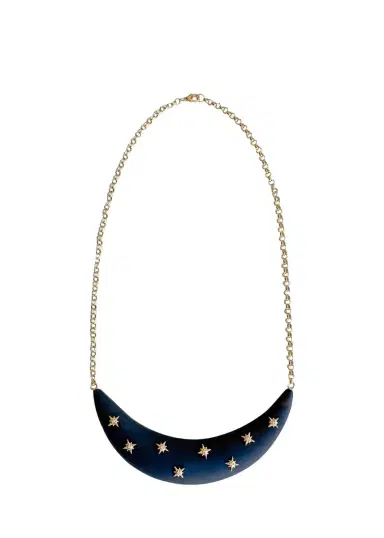 Haute Victoire Crescent Moon Ebony and Diamond Necklace | Thumbnail 3 Haute Victoire Crescent Moon Ebony and Diamond Necklace | Thumbnail 3