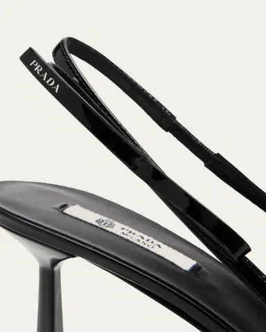 Prada 75mm Bow Leather Slingback Pumps | Thumbnail 10 Prada 75mm Bow Leather Slingback Pumps | Thumbnail 10