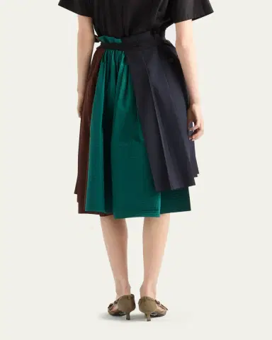 Prada Pleated Wool Patchwork Midi Skirt | Thumbnail 3 Prada Pleated Wool Patchwork Midi Skirt | Thumbnail 3