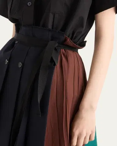 Prada Pleated Wool Patchwork Midi Skirt | Thumbnail 5 Prada Pleated Wool Patchwork Midi Skirt | Thumbnail 5