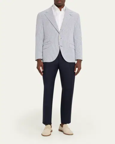 Brunello Cucinelli Men's Virgin Wool Trousers | Thumbnail 2 Brunello Cucinelli Men's Virgin Wool Trousers | Thumbnail 2